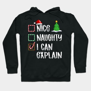 Nice Naughty I Can Explain Christmas List Hoodie